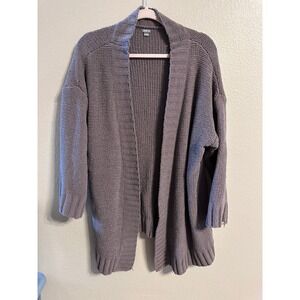 Aerie Knit Cardigan Open Front Chunky‎ Knit Sweater Gray M/M